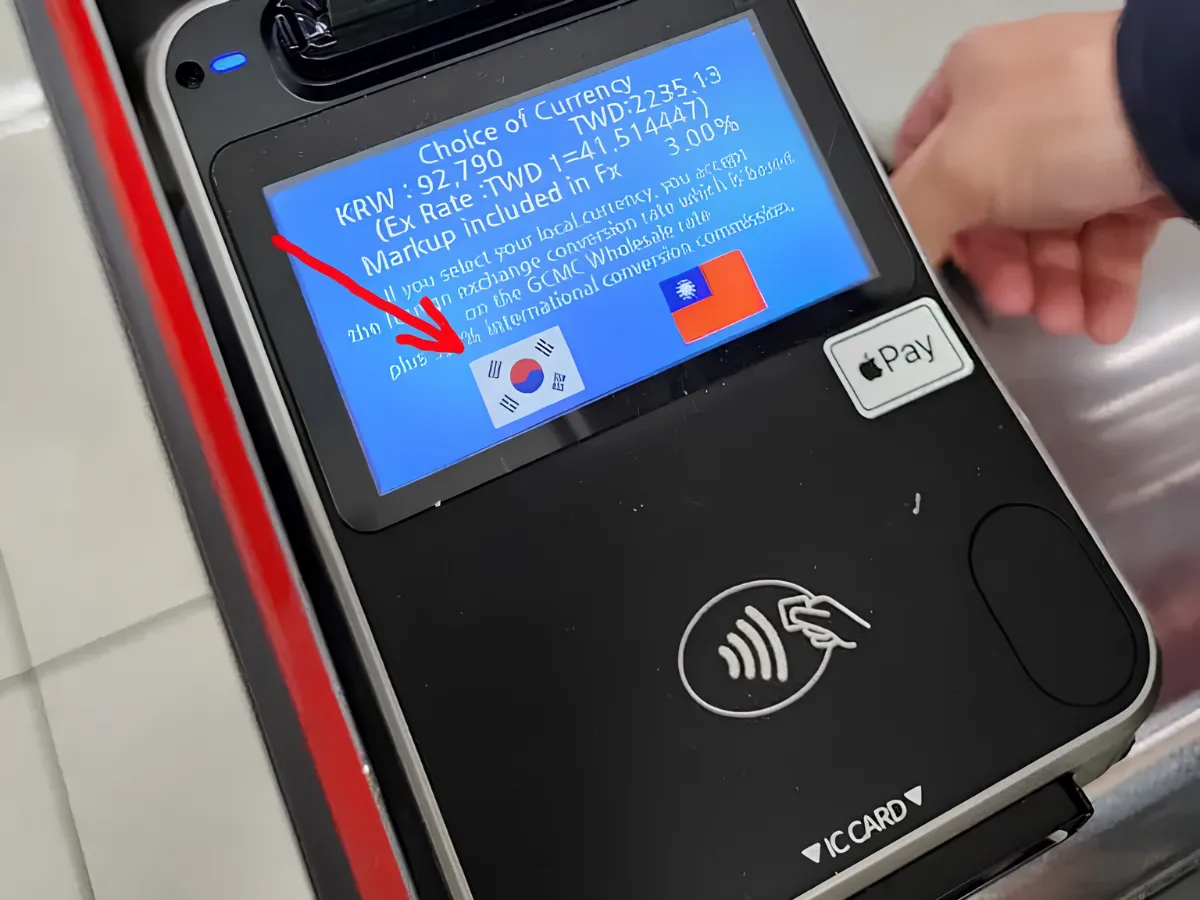 Hãy luôn nhớ chọn thanh toán bằng đồng Won (KRW) để tránh bẫy tỷ giá DCC.
